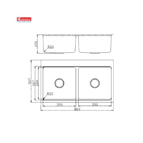 Chậu rửa bát chống xước Konox Top Mount Sink KN8651TD Dekor Basic (1)