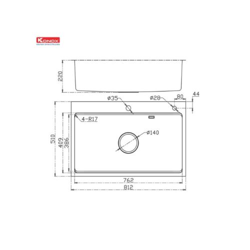 Chậu rửa bát chống xước Konox Workstation Sink – Topmount Sink KN8151TS Dekor(1)