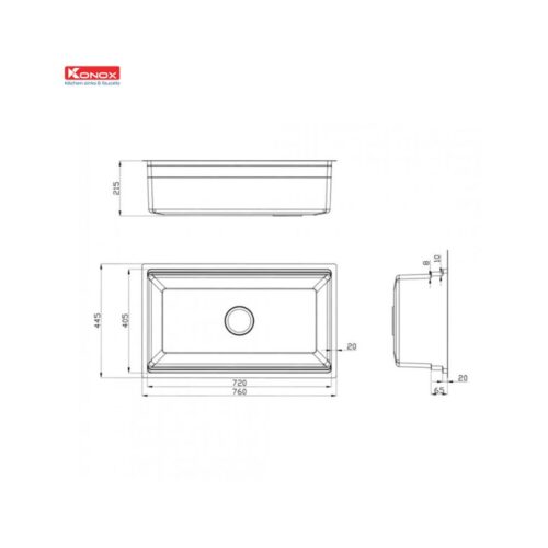 Chậu rửa bát chống xước Konox Workstation Sink – Undermount Sink KN7644SU Dekor 3 Chậu rửa bát chống xước Konox Workstation Sink – Undermount Sink KN7644SU Dekor (1)