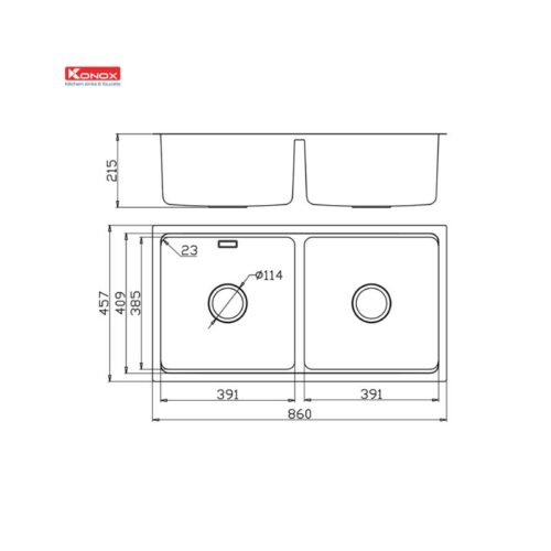Chậu rửa bát chống xước Konox Workstation Sink – Undermount Sink KN8646DU Dekor (1)