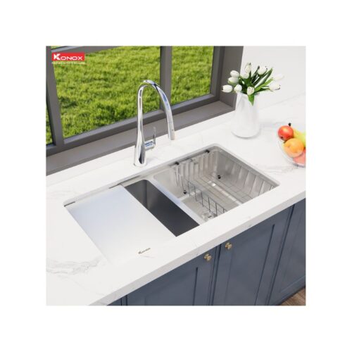 Chậu rửa bát chống xước Konox Workstation Sink – Undermount Sink KN8646DU Dekor (3)