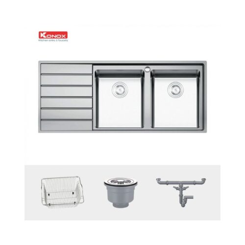Chậu rửa bát Konox European sink Premium KS11650 2B – Bàn trái 4 Chậu rửa bát Konox European sink Premium KS11650 2B – Bàn trái (2)