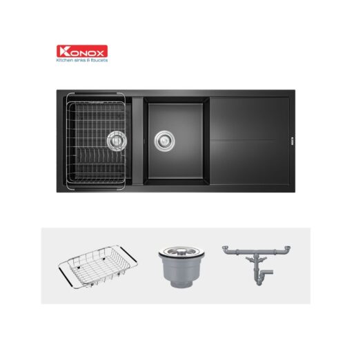 Chậu rửa bát Konox Granite Sink Livello Smart 1160 – Black (2)