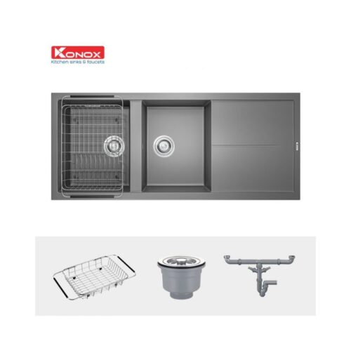 Chậu rửa bát Konox Granite Sink Livello Smart 1160 – Grey (2)