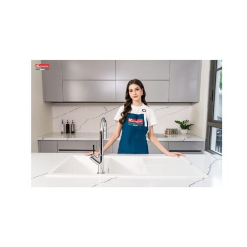 Chậu rửa bát Konox Granite Sink Livello Smart 1160 – White Silver (4)
