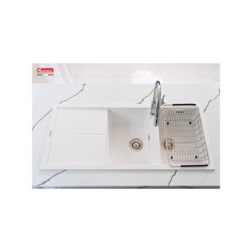 Chậu rửa bát Konox Granite Sink Livello Smart 1160 – White Silver (2)
