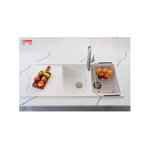 Chậu rửa bát Konox Granite Sink Livello Smart 1160 – White Silver (3)