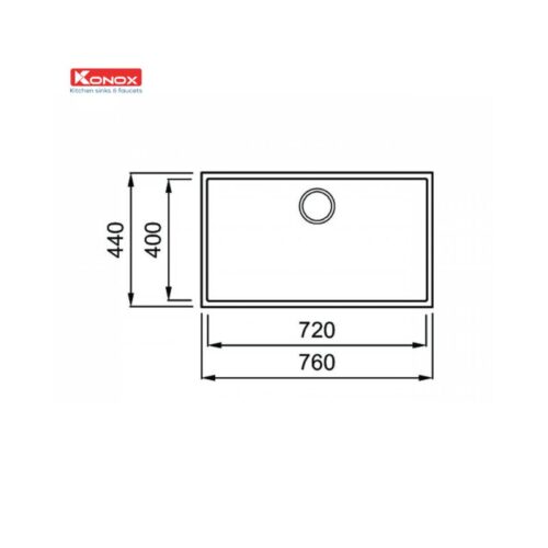 Chậu rửa bát Konox Granite Sink Naros 760S – Black(1)