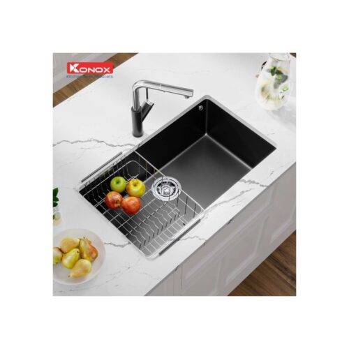 Chậu rửa bát Konox Granite Sink Naros 760S – Black(3)