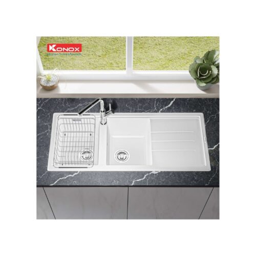 Chậu rửa bát Konox Granite Sink Phoenix 1160 – White Silver (3)