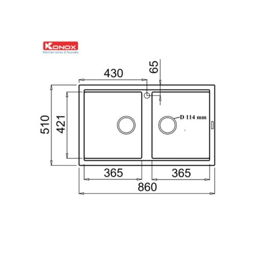 Chậu rửa bát Konox Granite Sink Phoenix 860 – Black (1)