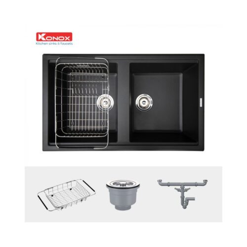Chậu rửa bát Konox Granite Sink Phoenix 860 – Black (2)