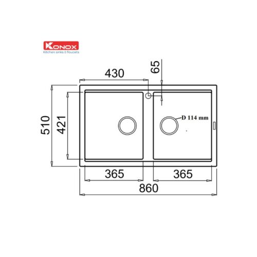 Chậu rửa bát Konox Granite Sink Phoenix 860 – Grey (1)