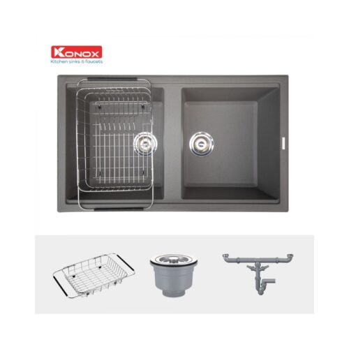 Chậu rửa bát Konox Granite Sink Phoenix 860 – Grey (2)