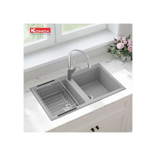 Chậu rửa bát Konox Granite Sink Phoenix 860 – Grey (3)