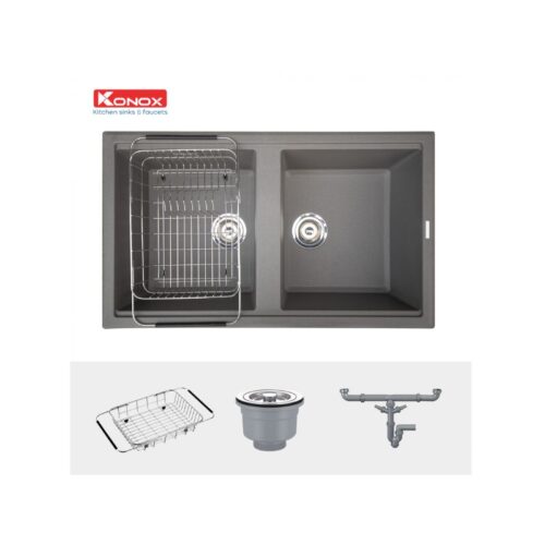 Chậu rửa bát Konox Granite Sink Phoenix Smart 860 – Grey (2)