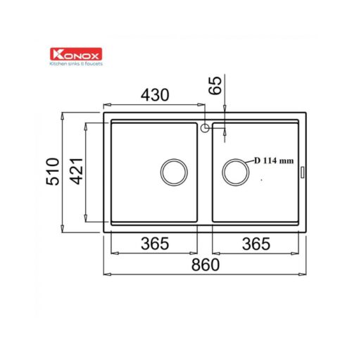 Chậu rửa bát Konox Granite Sink Phoenix Smart 860 – White Silver (1)