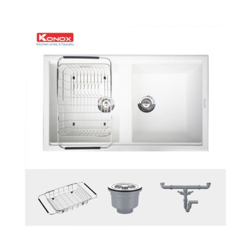 Chậu rửa bát Konox Granite Sink Phoenix Smart 860 – White Silver (2)