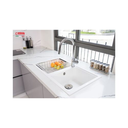 Chậu rửa bát Konox Granite Sink Phoenix Smart 860 – White Silver (4)
