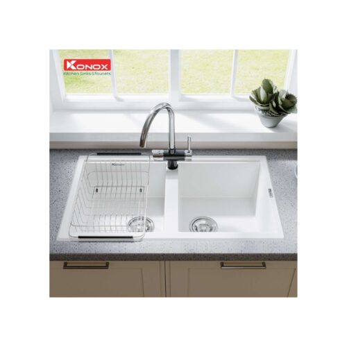 Chậu rửa bát Konox Granite Sink Phoenix Smart 860 – White Silver (5)