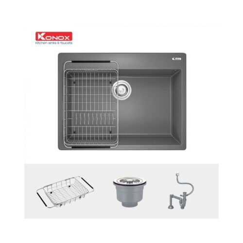 Chậu rửa bát Konox Granite Sink Ruvita 680 – Grey (2)