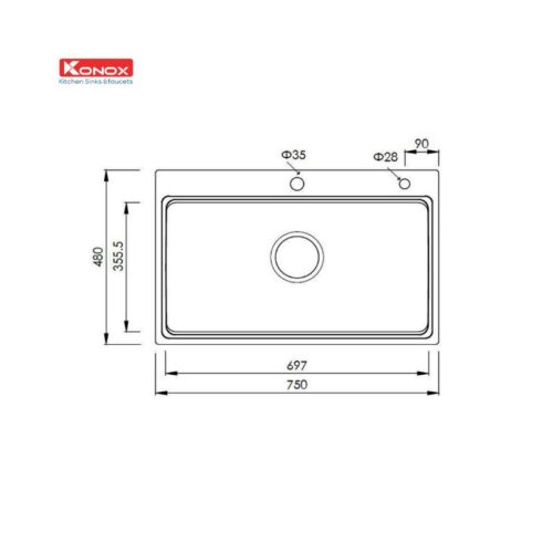 Chậu rửa bát Konox Overmount Sink KN7548SO 3 Chậu rửa bát Konox Overmount Sink KN7548SO (1)