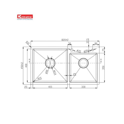 Chậu rửa bát Konox Overmount Sink KN8245DO 3 Chậu rửa bát Konox Overmount Sink KN8245DO(1)