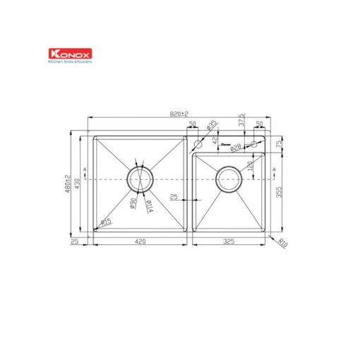 Chậu rửa bát Konox Overmount Sink KN8248DO 3 Chậu rửa bát Konox Overmount Sink KN8248DO (1)