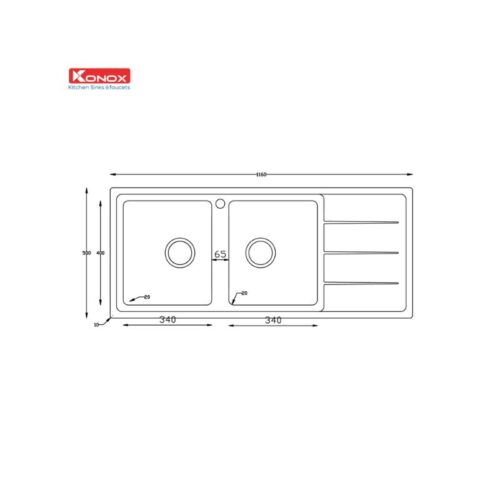 Chậu rửa bát Konox Turkey Sink Beta 1160 Bàn Phải 3 Chậu rửa bát Konox Turkey Sink Beta 1160 Bàn Phải (1)