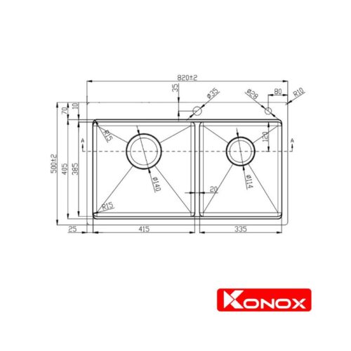 Chậu rửa bát Konox Workstation Sink – Topmount Sink KN8250TD 3 Chậu rửa bát Konox Workstation Sink – Topmount Sink KN8250TD (1)