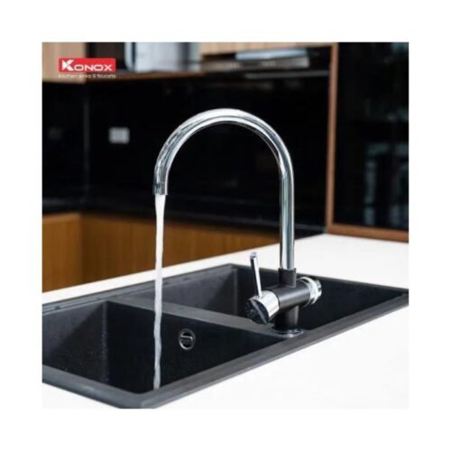 Vòi rửa bát ba đường nước Konox Trim-water black