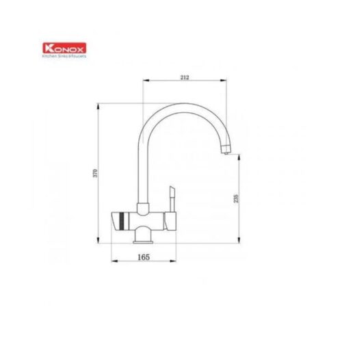 thông số kỹ thuật của Vòi rửa bát ba đường nước Konox Trim-water chrome