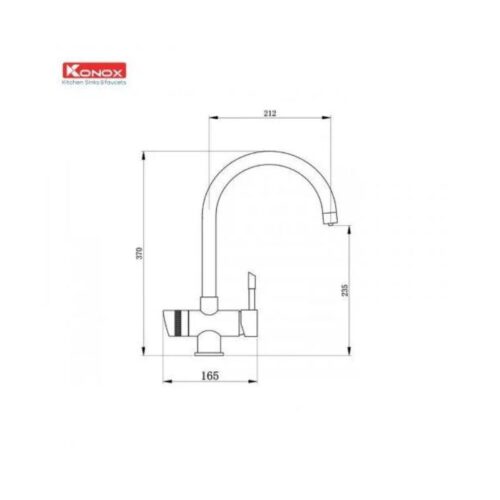 thông số của Vòi rửa bát ba đường nước Konox Trim-Water Grey