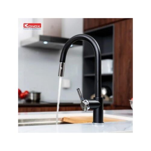 Vòi rửa bát dây rút Konox Alto Black 3 Vòi rửa bát dây rút Konox Alto Black