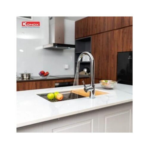 Vòi rửa bát dây rút Konox Alto Nickel 3 Vòi rửa bát dây rút Konox Alto Nickel