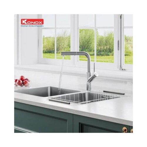 Vòi rửa bát dây rút Konox Artan Chrome
