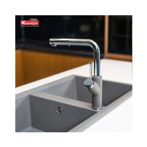 Vòi rửa bát dây rút Konox Artan Grey 3 Vòi rửa bát dây rút Konox Artan Grey