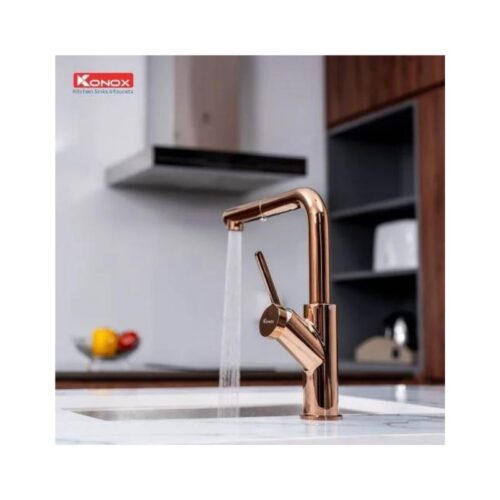 Vòi rửa bát dây rút Konox Artan rose gold 3 Vòi rửa bát dây rút Konox Artan rose gold