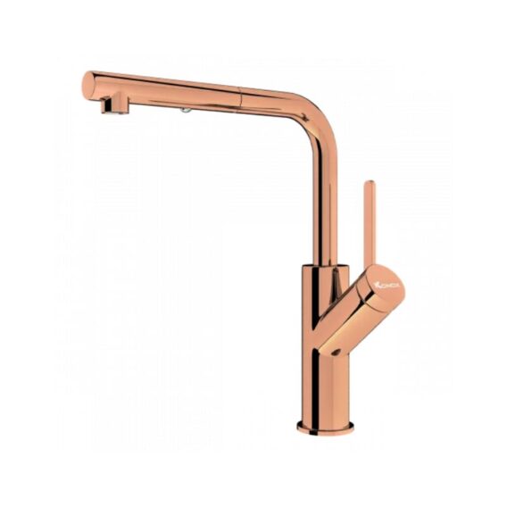 Vòi rửa bát dây rút Konox Artan rose gold