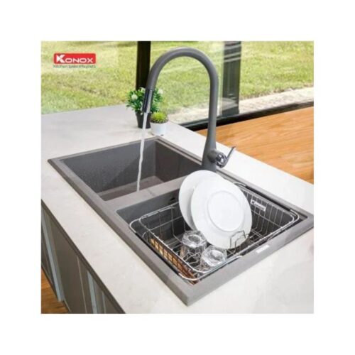 Vòi rửa bát dây rút Konox Curva Grey