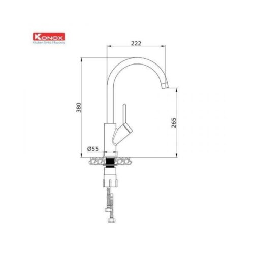 thông số kỹ thuật của Vòi rửa bát Konox Modo Chrome
