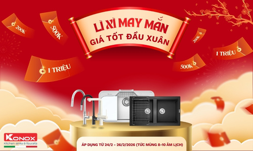 Lì xì chậu vòi Konox