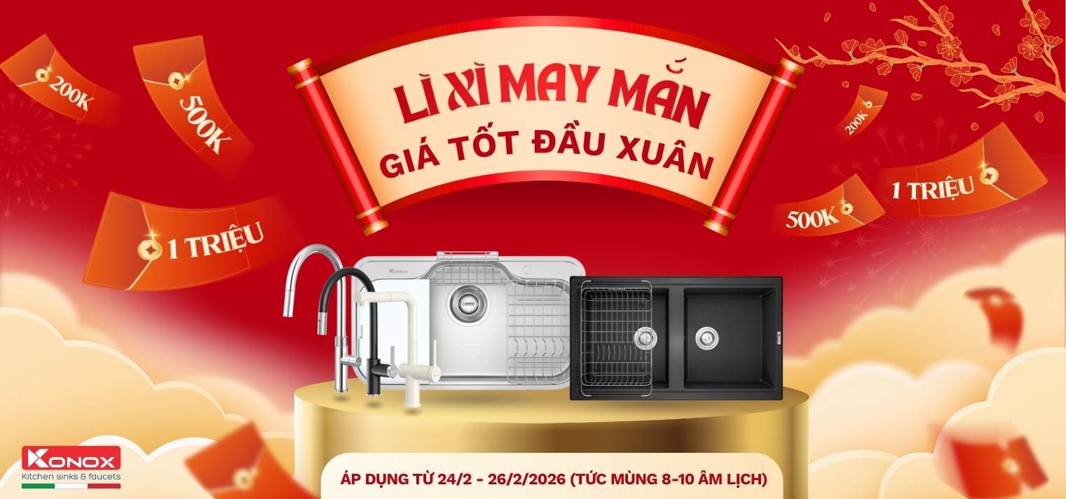 Lì xì chậu vòi Konox