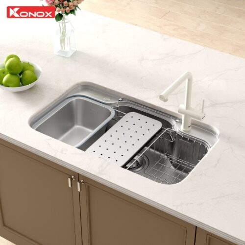Chậu rửa bát Konox Dekor 8048SU 3 anh chau rua bat konox dekor 8048su