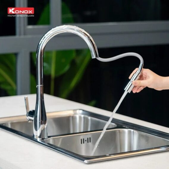 Cửa hàng Konox chính hãng tại Hải Dương - Địa chỉ mua thiết bị và dụng cụ bếp cao cấp 5 vòi rửa bát Konox tiện ích